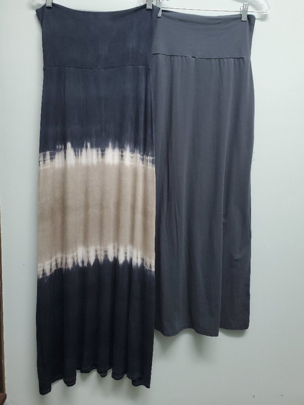 Yahada Maxi Skirt Lot 2 M L Gray Tie Dye Rayon Blend Knit Casual 2pc Set